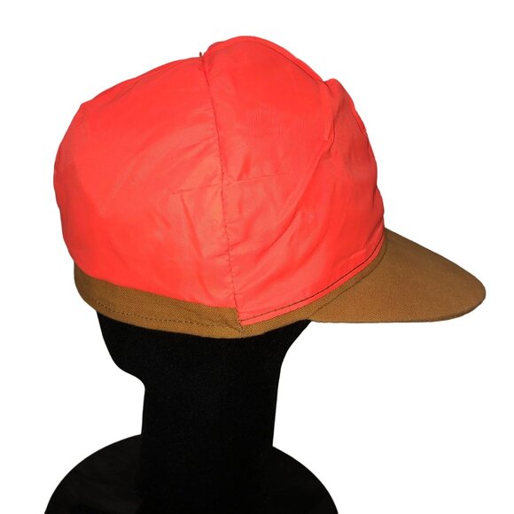 Vintage Dri-Duck Hunting Hat Mens M Used Ear Flaps Safety Orange Fold Over Rever - Picture 2 of 10